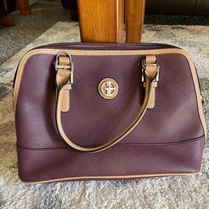 Giana Bernini Saffiano Dome Satchel Maroon